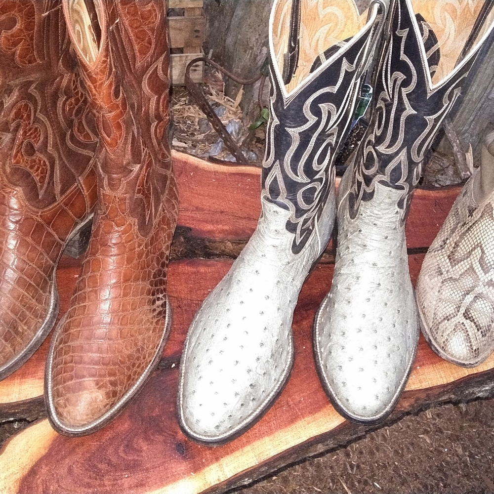 Brand New Grey Ostrich boots